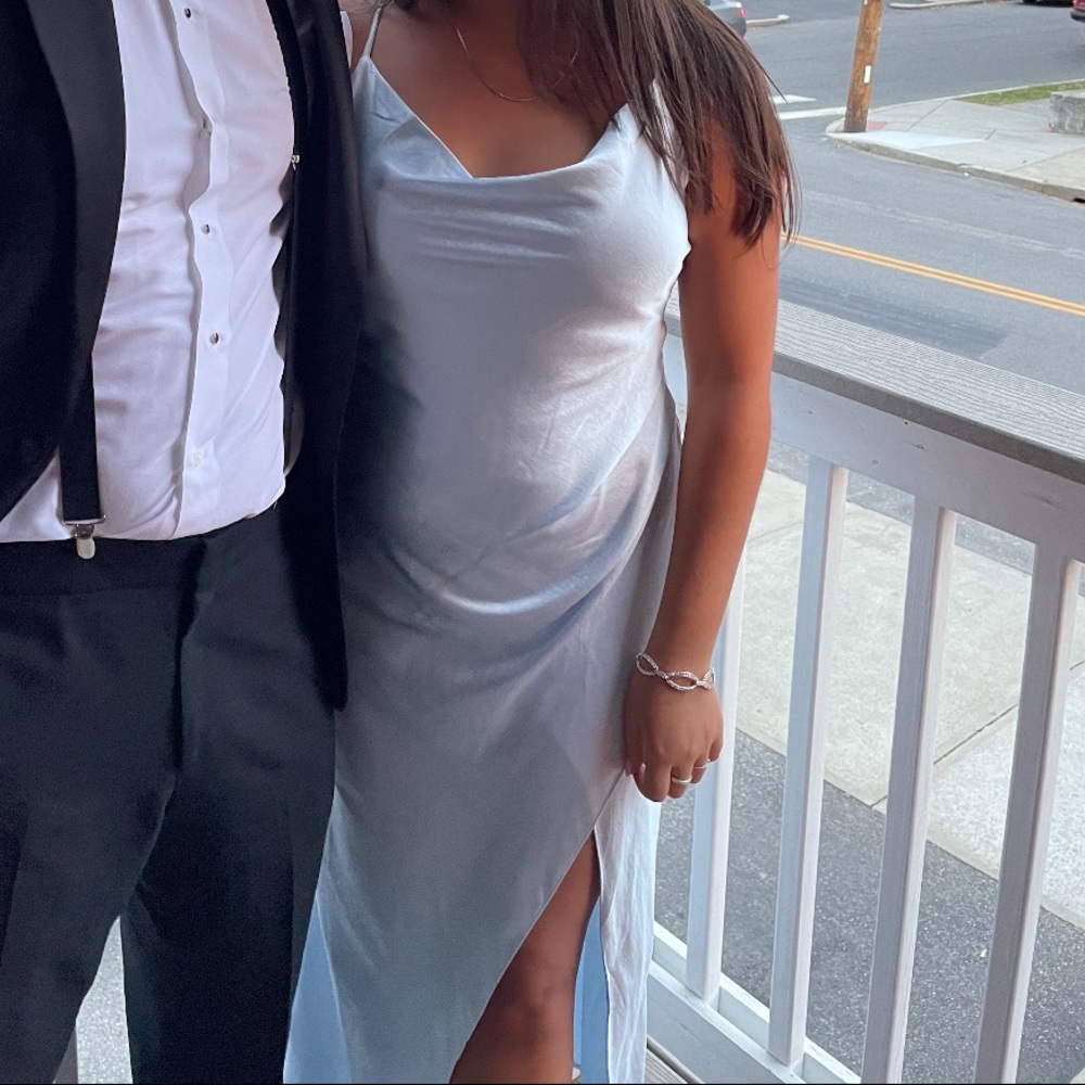 🌸Hey Girl Long Satin Cowl Neck Dress - Picture 14 of 15